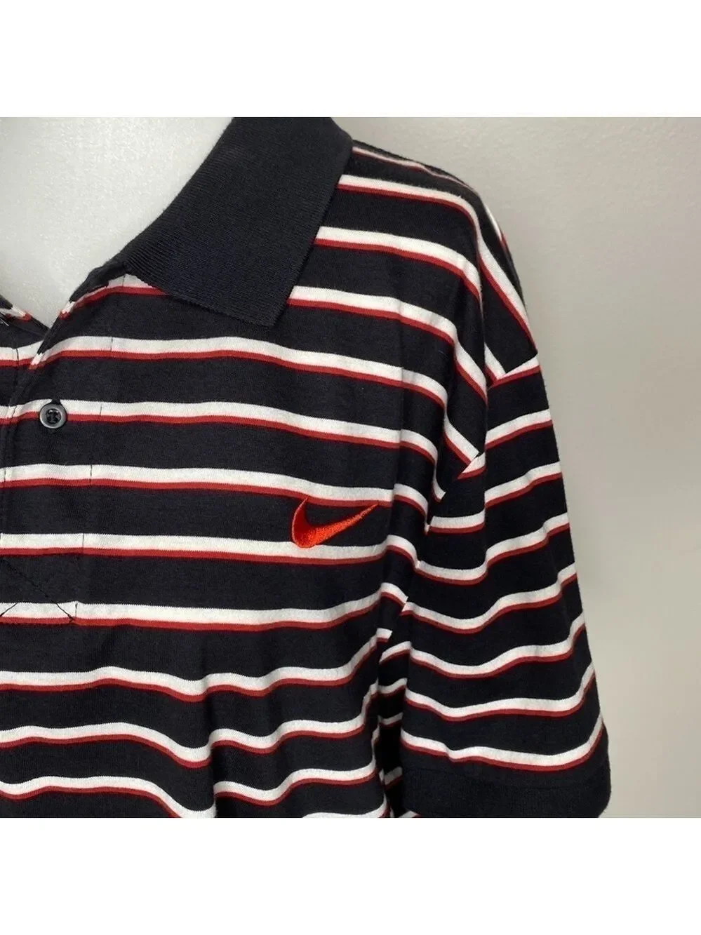Nike mens striped cotton comfy golf shirt